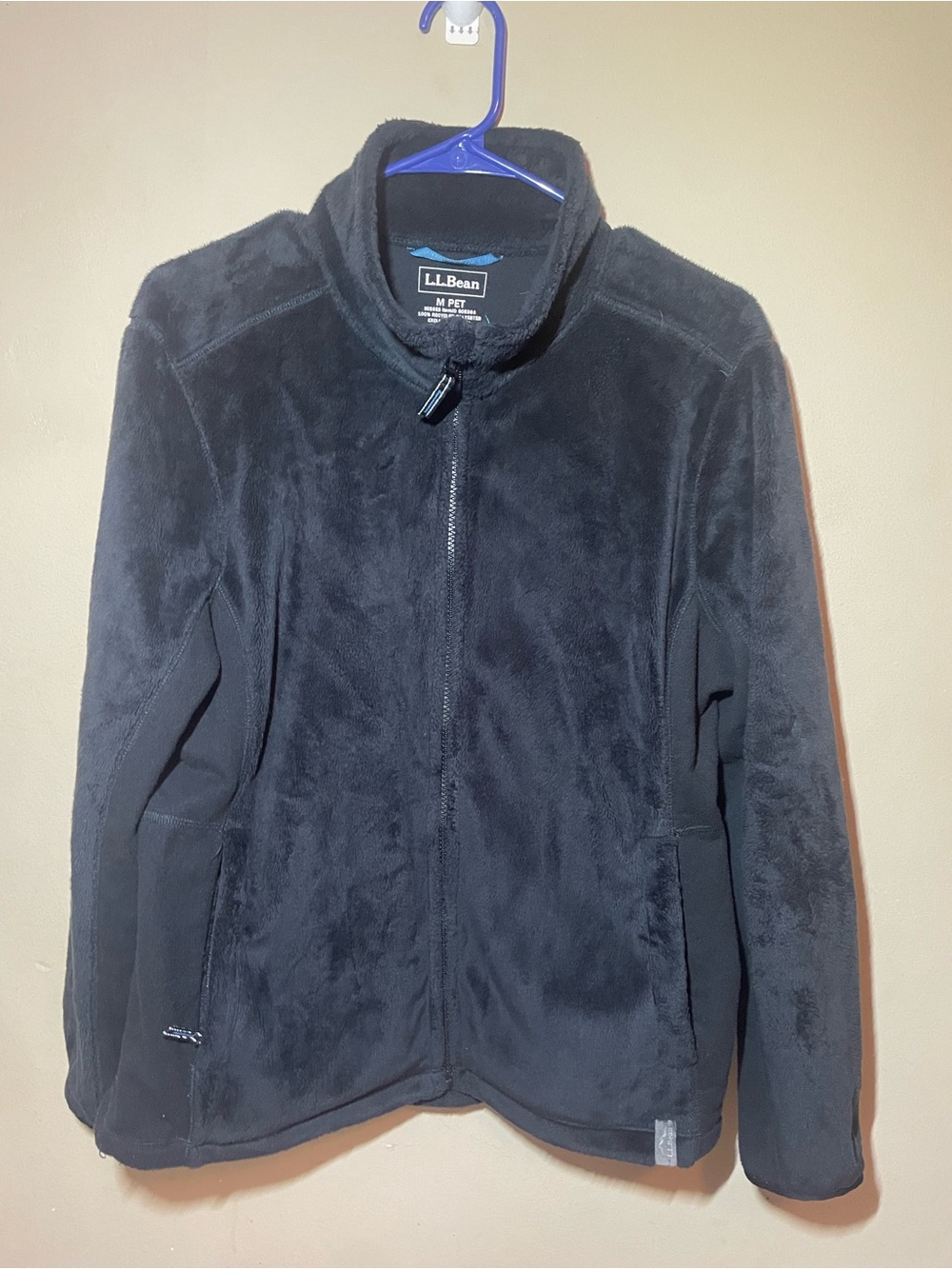 L.L. Bean M Petite Black Fleece Full-Zip Jacket Cozy Outdoor